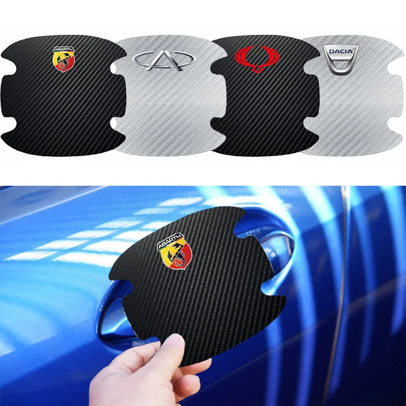 

4pcs Carbon Fiber Car Door Handle Door Bowl Scratch Protective Car Stickers for Mercedes Benz A B C E GLE Class W176 W205 W246Et