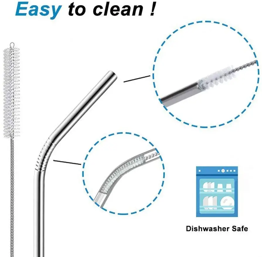 Многоразовые трубочки для питья металлические соломинки из нержавеющей стали