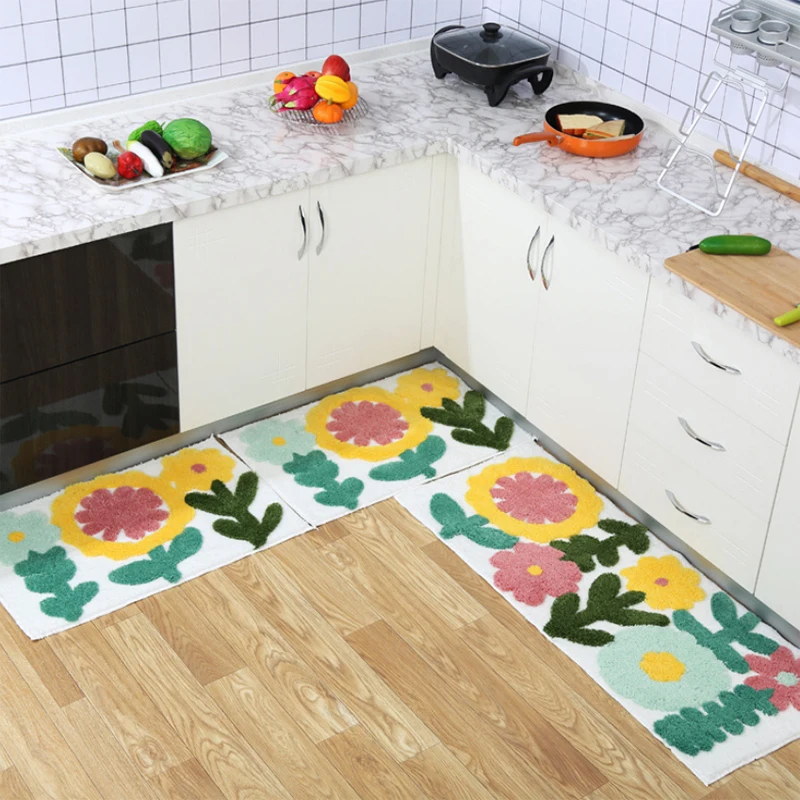 

Soft Plush Non-Slip Entrance Door Mat Kitchen Long Strip Area Rugs Living Room Carpet Home Floor Mats