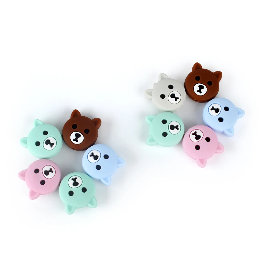 Keep&ampGrow 5pc Mini Silicone Bear Beads Food Grade Baby Teether DIY Necklace Pearl BPA Free Teething Toys Products | Мать и ребенок