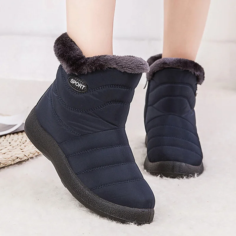 Теплые женские ботинки зимние для женщин модная Водонепроницаемая женская