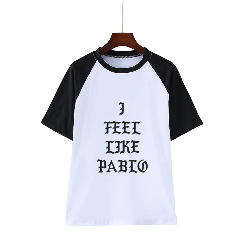 

Summer new Kanye West Pablo creative fun letters t-shirts printed character contracted joker