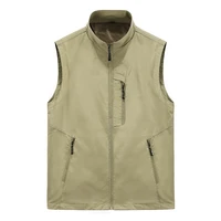 plus size quick drying vests men with large pockets mens breathable multi pocket fishing vest work sleeveless jacket baggy 5xl
