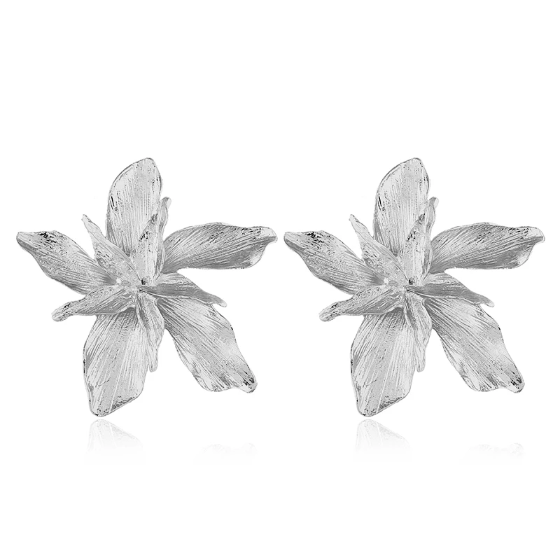 SINDLAN элегантные большие цветочные серьги гвоздики золотые серебряные шпильки