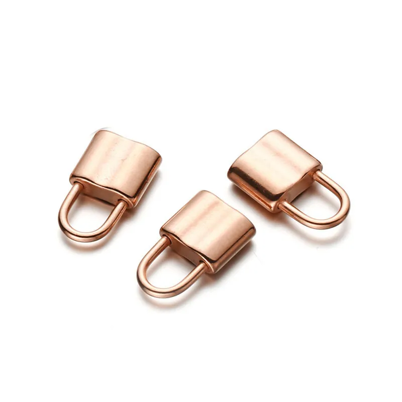 

5Pcs/lot Padlock Pendant Stainless Steel Lock Charms For Jewelry Making DIY Pendants Necklace Rose Gold Silver Color