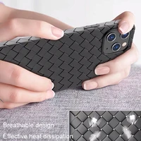 breathable mesh case for iphone 11 pro max 12 mini xs 6s 7 8 plus x xr leather tpu weaving bv grid cover iphone11 silicone funda