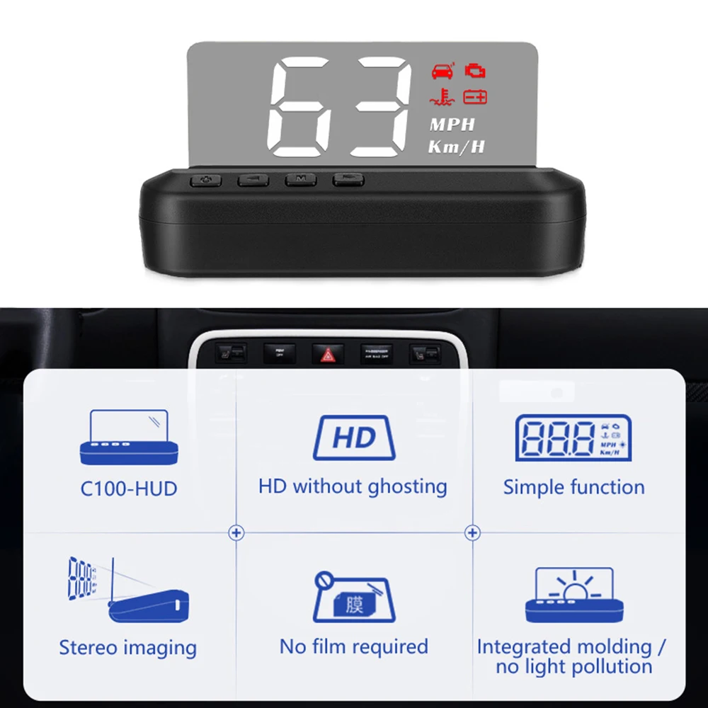 Автосигнализации HUD Obd2 Дисплей автомобиля проектор Высокое разрешение