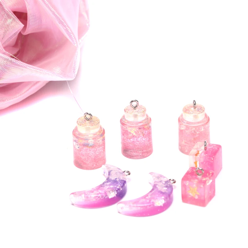 Каваи плоская задняя Смола блестящая Луна медовый горшок амулеты украшения