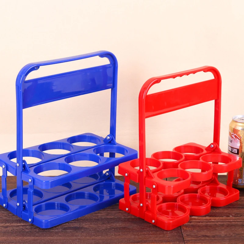 

Reusable 6 Pack Beer Bottle Carrier Drink Caddy Holder Holding Container Durable Bar Liqueur Wine Beer Rack Basket Cup Organizer