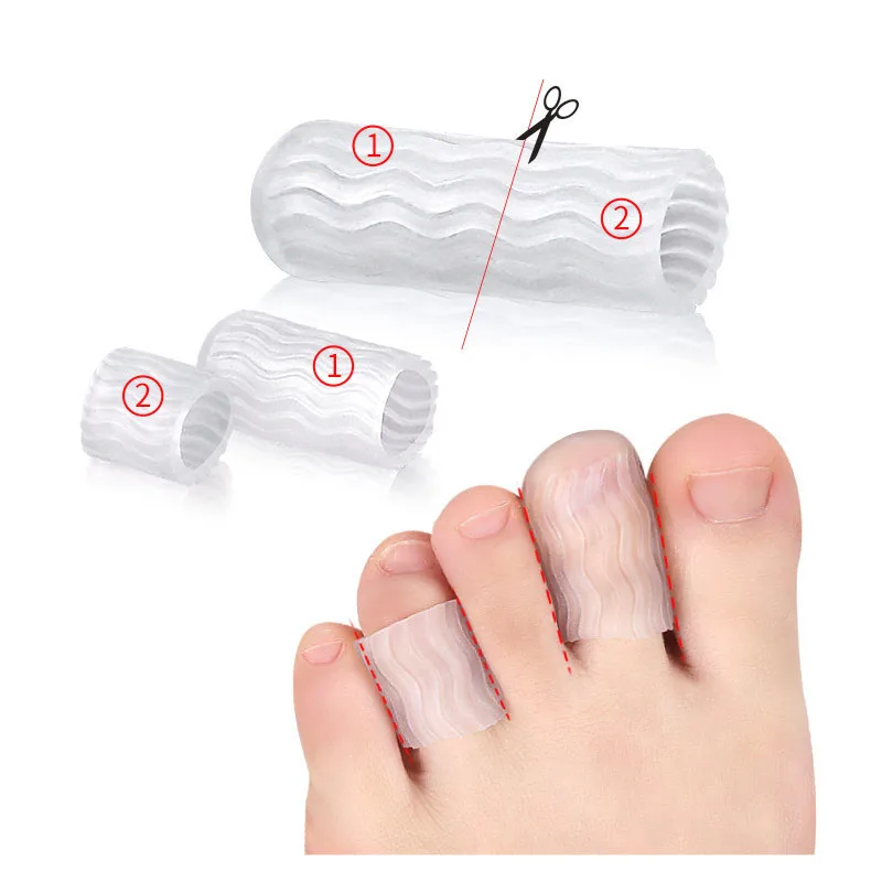 

1 Pair Transparent Sebs Tubes Finger Little Toe Protector Corn Blister Pain Relief Sleeve Cover Toe Separators Foot Care Tool