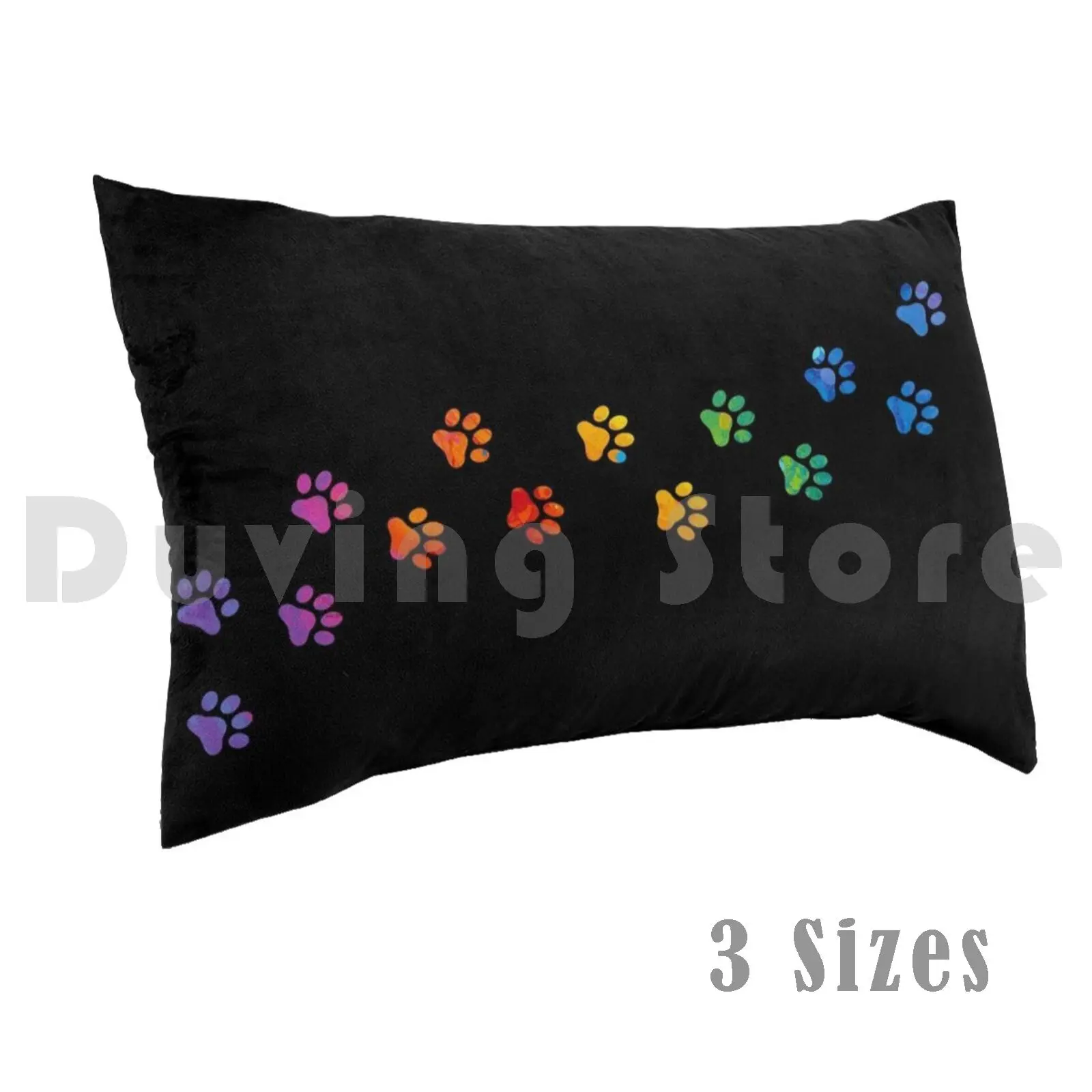 

Watercolor Colorful Pillow Case Printed 50x75 Paws Pets Pet Pet Paws Animal Lover Paw Paw Mouth Dogs