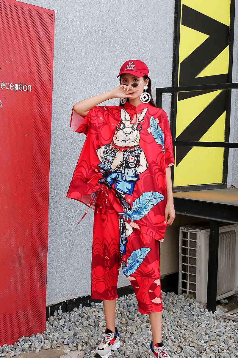 Vefadisa Модный женский комплект размера плюс с мультяшным принтом лето 2020 женская