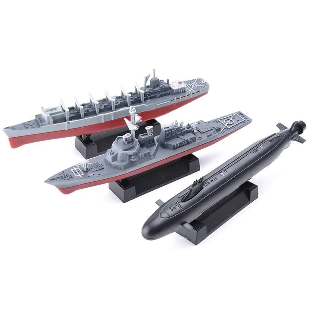 

4D Set of 8 Assembled Warship Model Toys Aircraft Carrier Boat Simulation for Military Enthusiast Sand Table Scene 14+ Boys