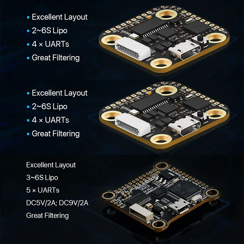 Foxeer-CONTROLADOR DE VUELO F722 V2 Pro Mini MPU6000 STM32F722RET6 3-6S BEC BF OSD Micro USB para Dron de carreras de control remoto, piezas DIY-5