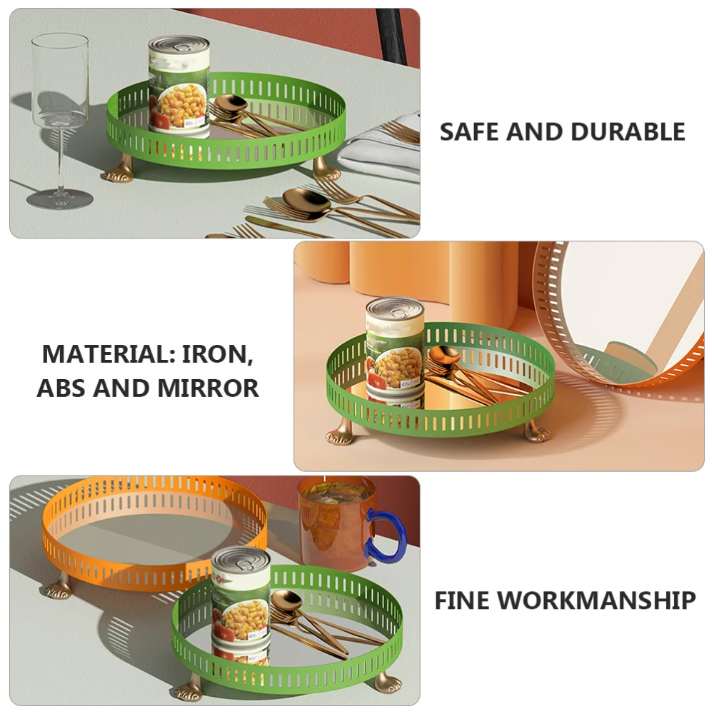 

1Pc Practical Stylish Desktop Storage Tray Fashion Chic Home Mirror Tray (Green)