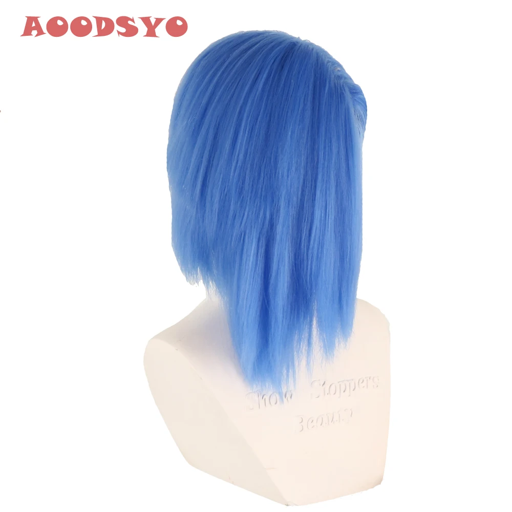 

AOODSYOGalo Thymos Wig PROMARE Burning Rescue Cosplay Blue Synthetic Heat Resistant Hair