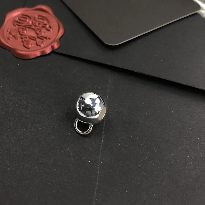 Бусины-переноски из серебра 925 пробы с черным и белым фианитом |