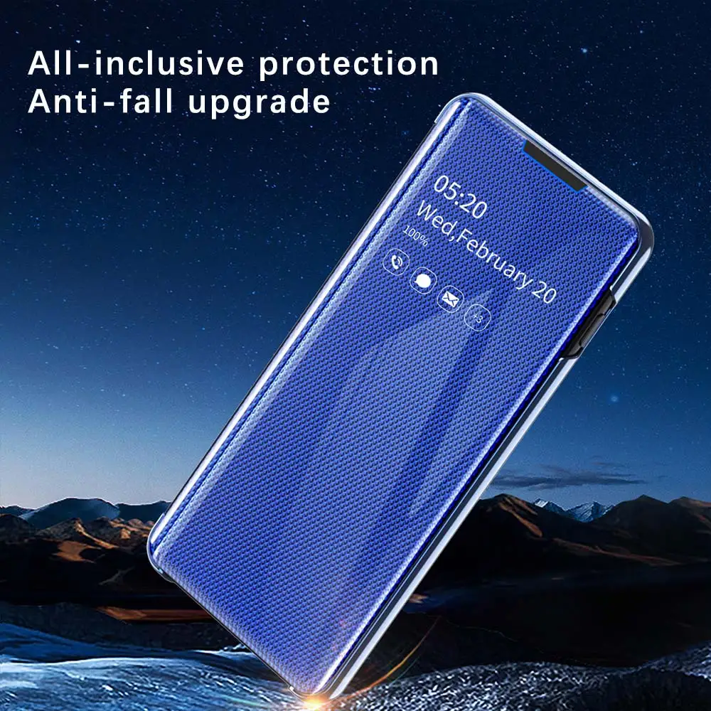 Зеркальный флип-чехол для samsung Galaxy A30 A70 A50 Смарт Обложка книги для samsung A50 a20e 30 50 70 50a 30a 70a чехлы с функцией подставки