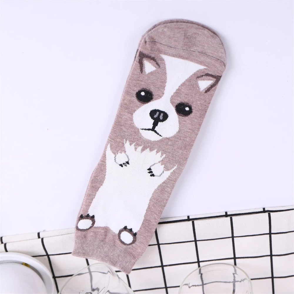 

10 Pairs/Fashion Women's Socks Soft Cotton Girl's Cartoon Funny Socks Cute Dog Kawaii Socks Breathable Comfort Calcetines Mujer