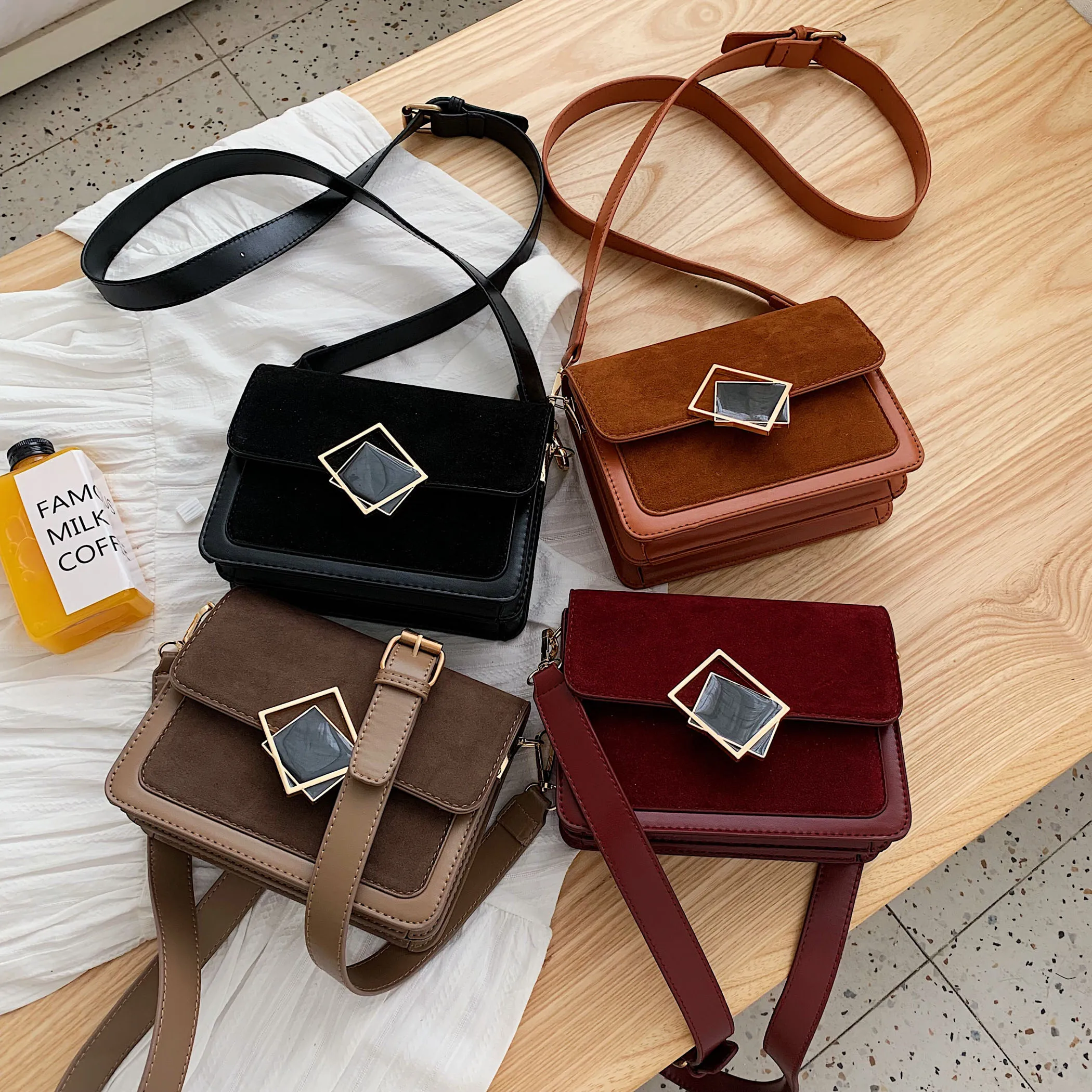 Сумки через плечо SWDF из скраба контрастных цветов для женщин 2021 маленькая сумка