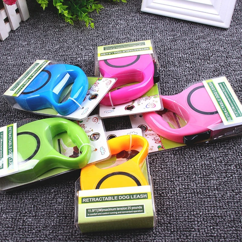 

100PCS 3M 5M Long Automatic Retractable Pet Dog Leash Adjustable Collar Dog Training Lead Extending Traction Rope