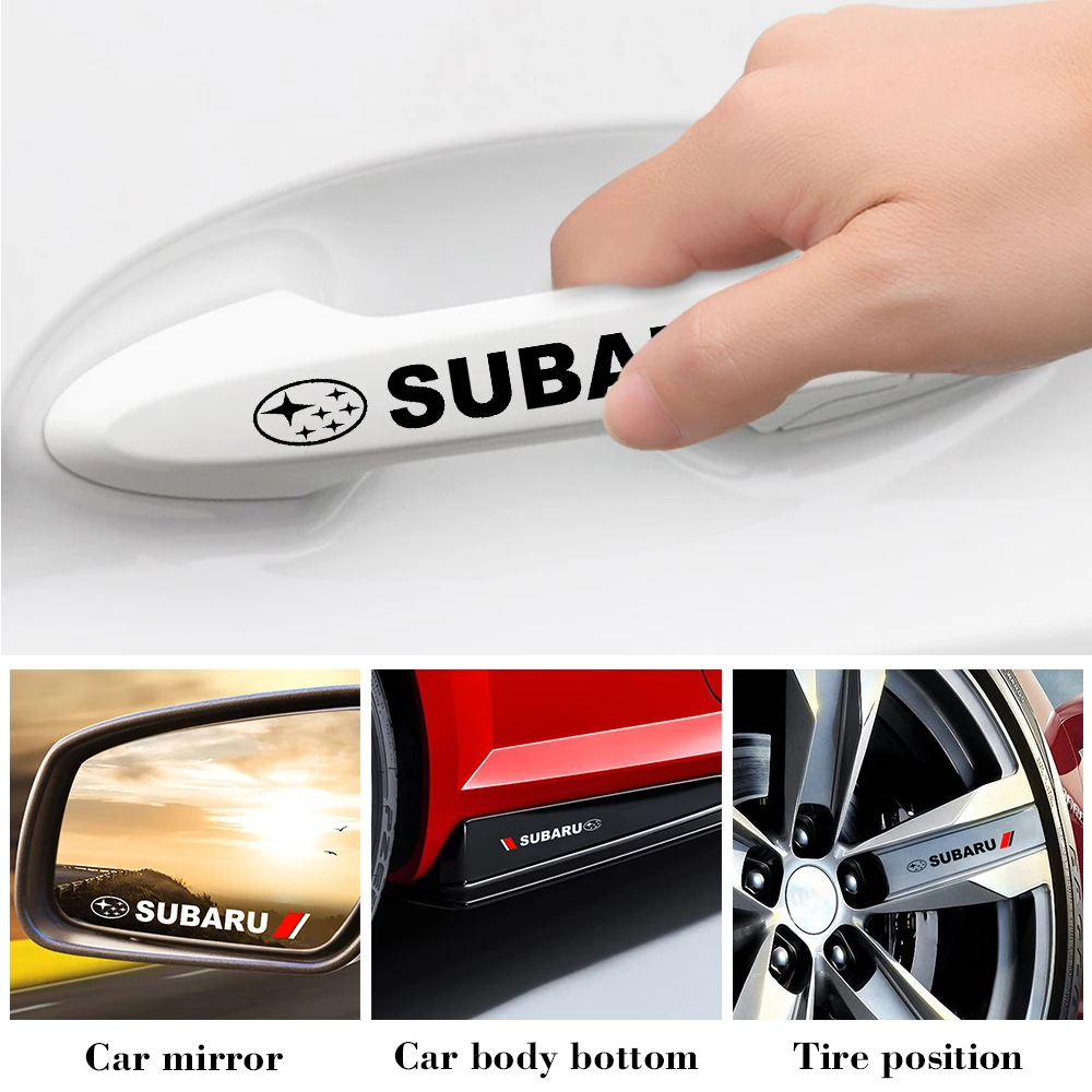 4 шт. автомобильные наклейки на дверные ручки Subaru Impreza Forester Tribeca XV BRZ Forest Human Lion WRX