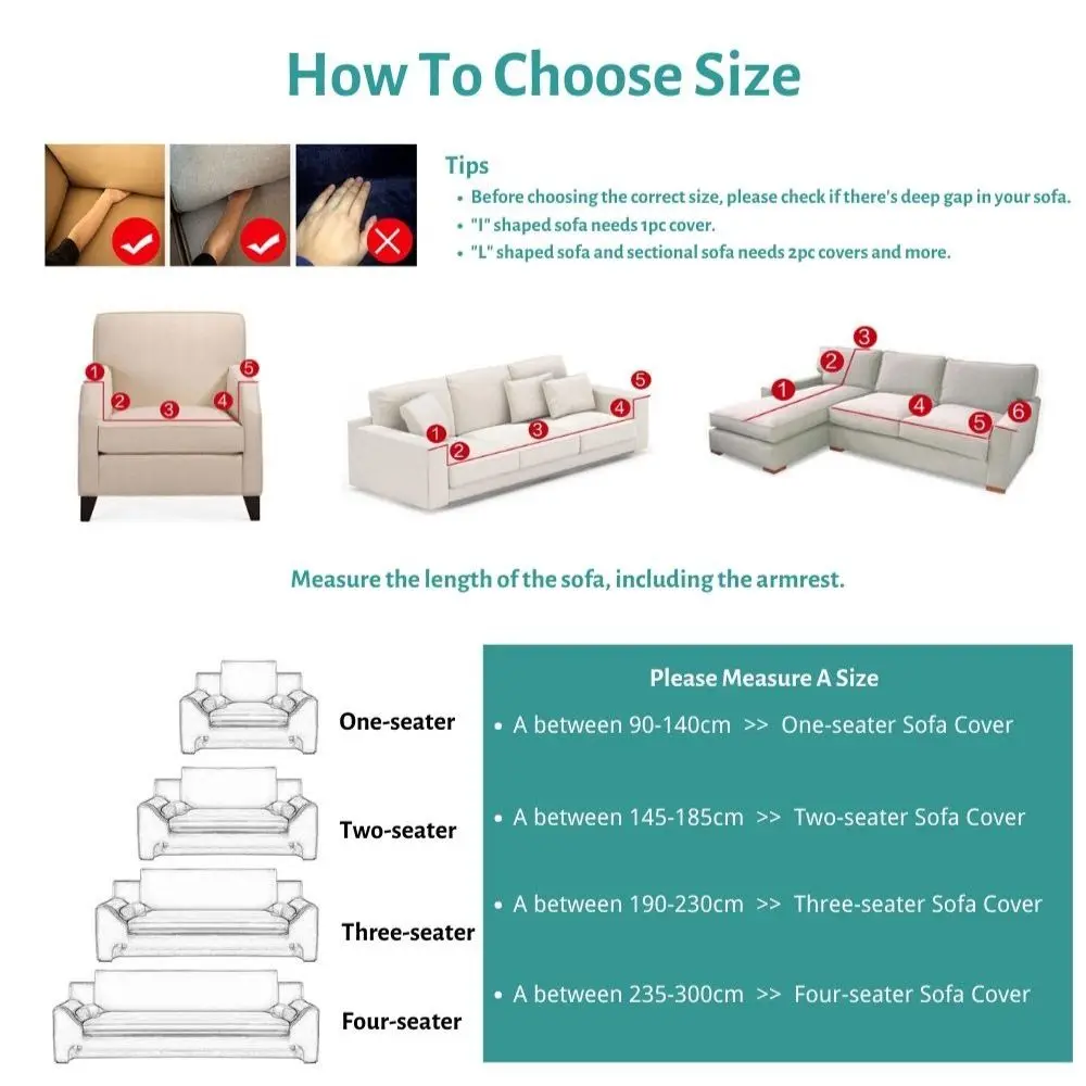 

ADOREHOUSE Elastic Sofa Cover Stretch Sofa Cover for Living Room Couch Cover L shape Armchair Cover 1/2/3/4 Seater All-inclusive