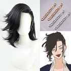 Парик для косплея Kuichi Hajime из аниме Токио, термостойкий синтетический, с черным хвостом, с шапочкой