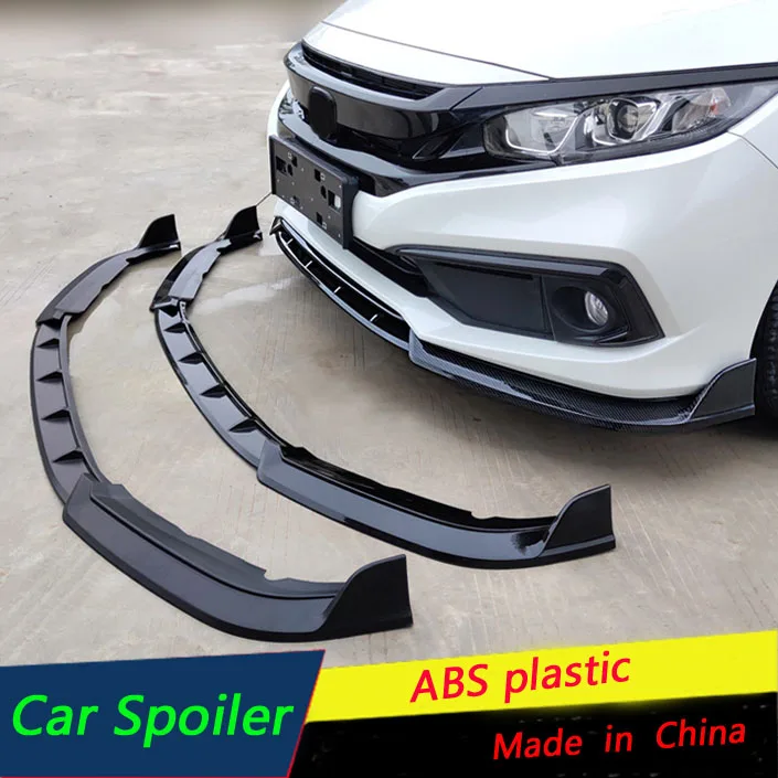 Диффузор для переднего бампера Honda Civic 2019-2020 черный спойлер | Автомобили и