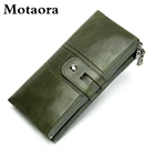 MOTAORA женский RFID кошелек из натуральной кожи многофункциональный держатель для ID карт Винтажный Длинный кошелек для женщин новый модный кошелек клатч