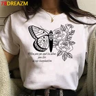 Тонкая линия Гарри стилей Tpwk относятся к людям с добротой Женская эстетика ulzzang harajuku kawaii японская футболка в эстетике