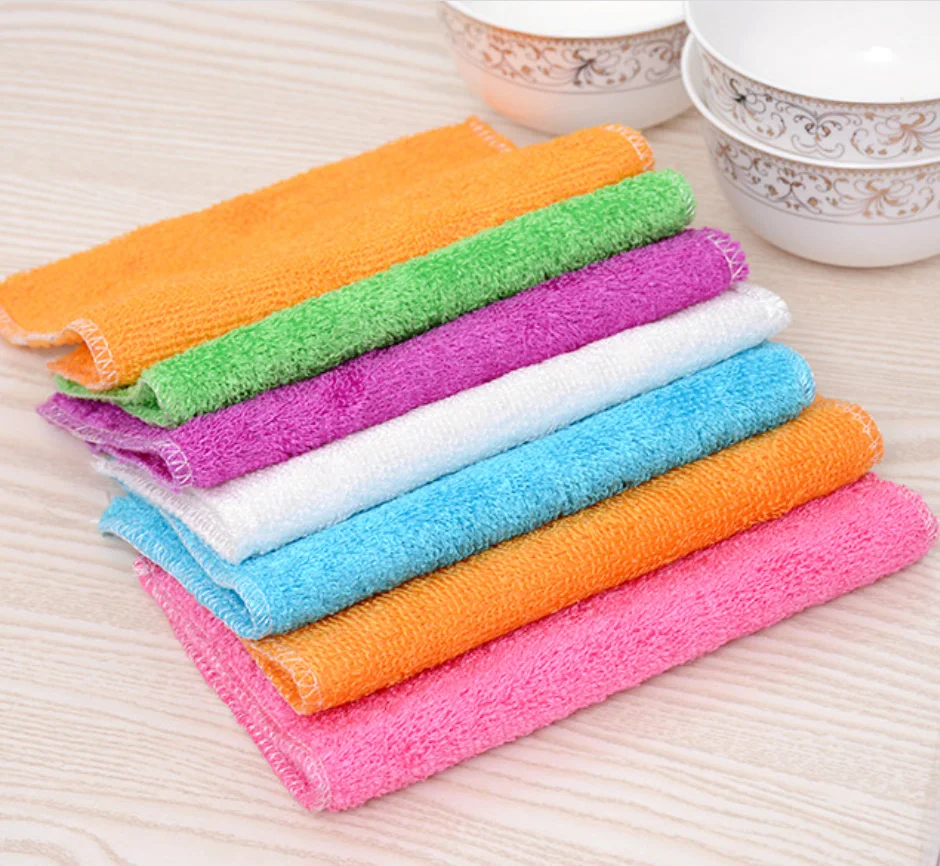 

10 Pcs New Arrival Kitchen Cleaner wipping rags efficient Bamboo Fiber Cleaning Cloth home washing dish Cloth