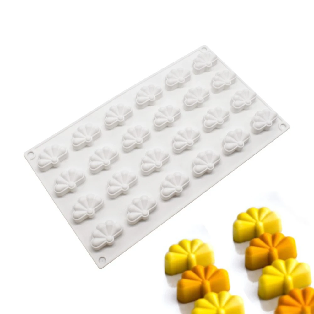 

24 Cavity Sector Flowers Shape Silicone Mousse Cake Mold Flower Silicone Mold Fan Chocolate Mold Cake Decorating Tools