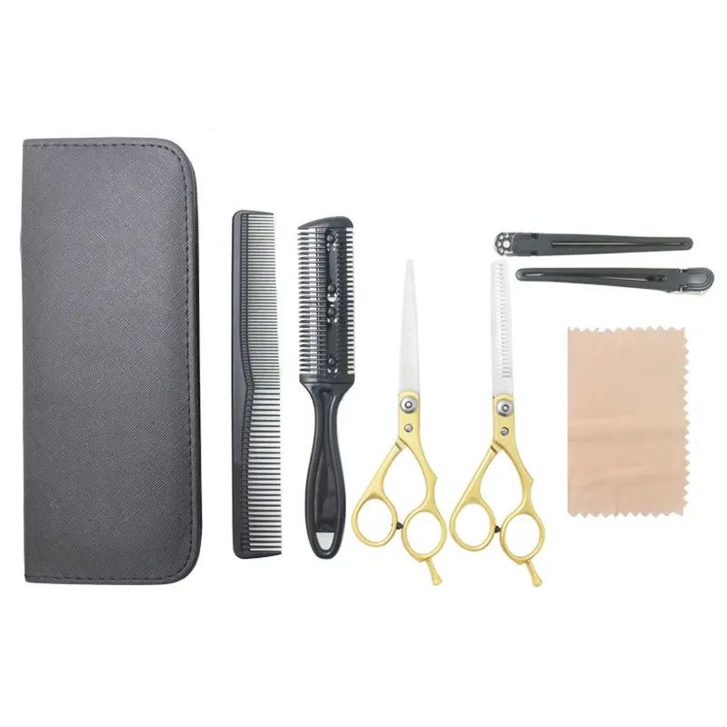 

Hair Cutting Scissors Set with Razor Leather Scissors Case Barbers Hair Cutting Shears Hair Thinning/Texturizing Shears