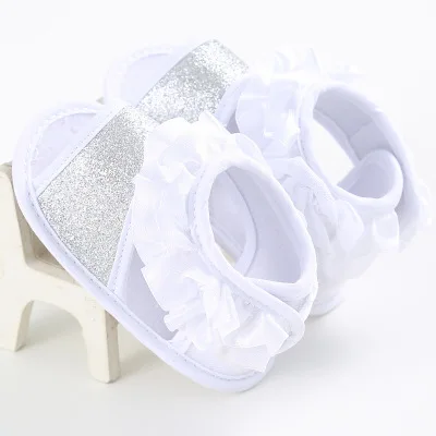 

Summer cotton children's baby girls spell sequined lace fashion toddler shoes