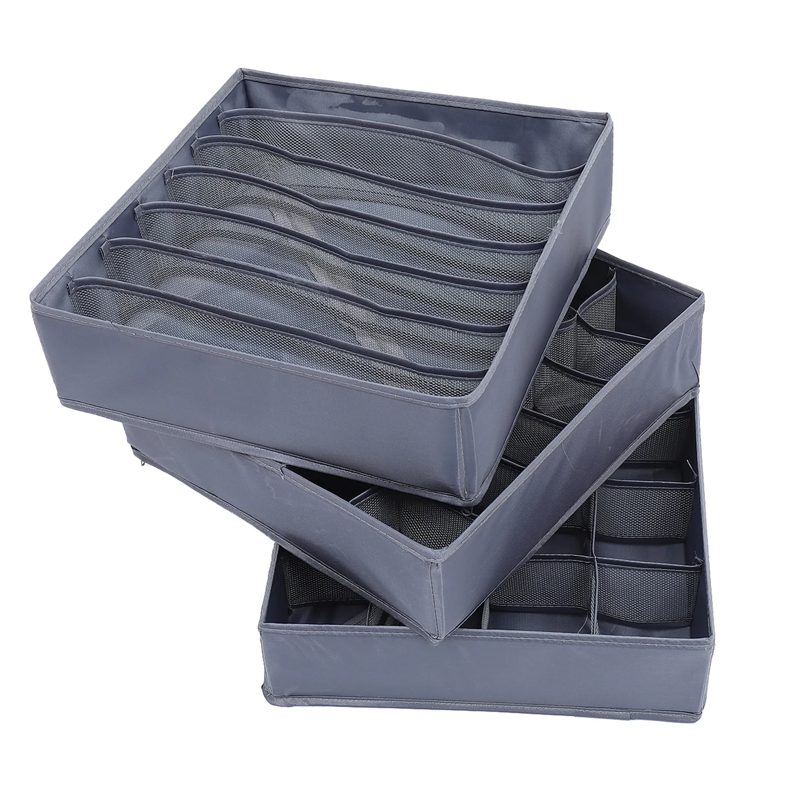 

3 Pcs Foldable Compartmental Household Storage Boxes Drawer-style Boxes