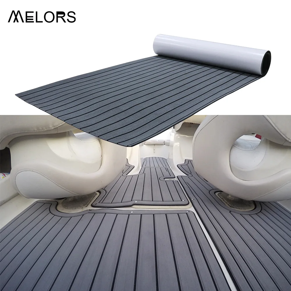 

Коврик из искусственного тика EVA, темно-серый и черный коврик для яхты, аксессуары для украшения автомобиля, морские Нескользящие, износосто...