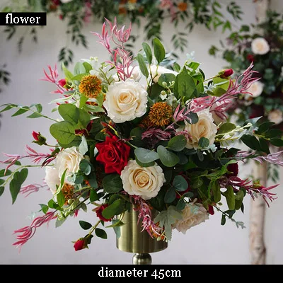 flower Свадебные домашние вечерние сцены искусственные шелковые искусственные цветы Арка Цветочные swag украшение для центра стола фотография фон цветочный - Цвет: flower
