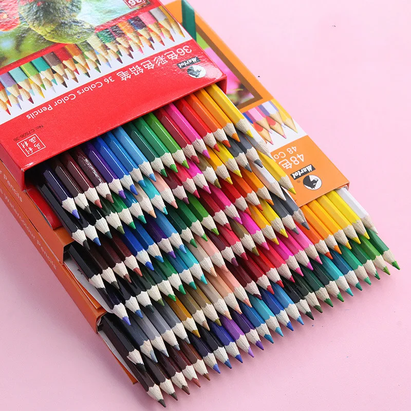 Деревянные масляные цветные карандаши набор канцелярских принадлежностей для