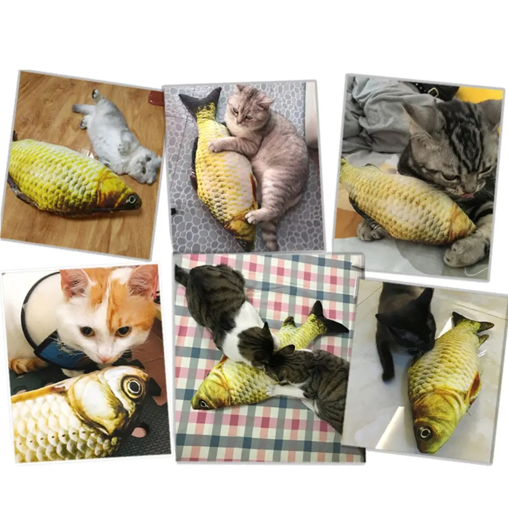 

20cm Catnip Catmint Cat Favor Simulation Fish Cat Toys Fish Shape Scratching Post Short Plush For Pet Product Supplies