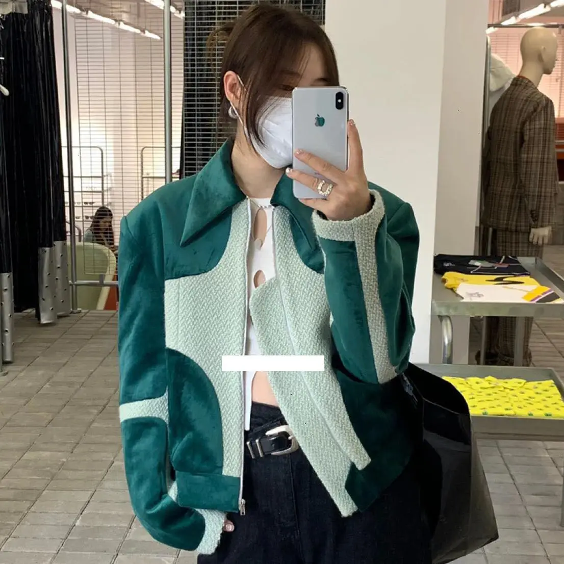 

Woman Jacket 2021 Autumn New Niche Design Sense Long Sleeve Splicing Casual Loose Coat Women's Korean Version Foreign Style