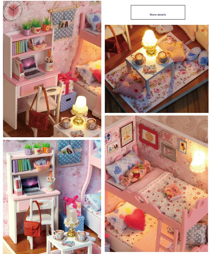 DIY деревянный дом Miniaturas с мебели DIY миниатюрный дом Каса Кукольный дом игрушки для детей подарки на день рождения коробка театр M33