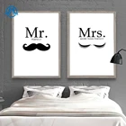 Семейный Простой Настенный постер с цитатами мистер миссис, Минималистичная печать, картина на годовщину пары, картины для декора гостиной
