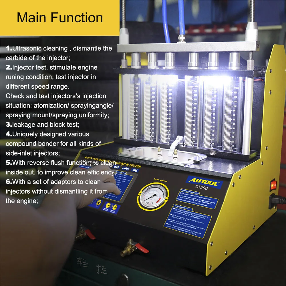 AUTOOL CT200 автомобильный инжектор тестер топливный сопло очиститель 220 В/110 в