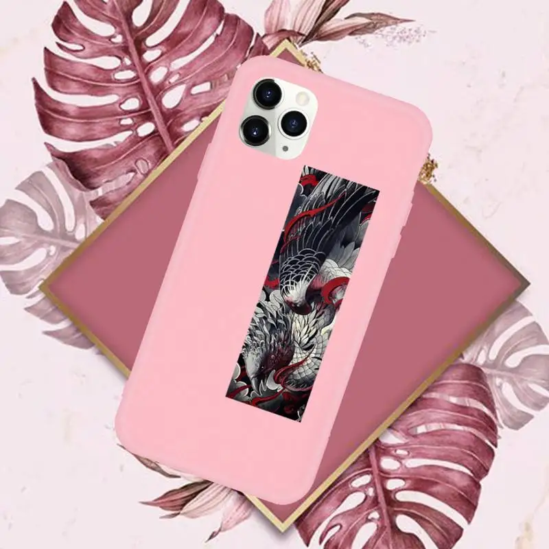 

Hard Chinese style Ferocious Beast dragon tiger Phone Case Candy Color for iPhone 6 7 8 11 12 s mini pro X XS XR MAX Plus
