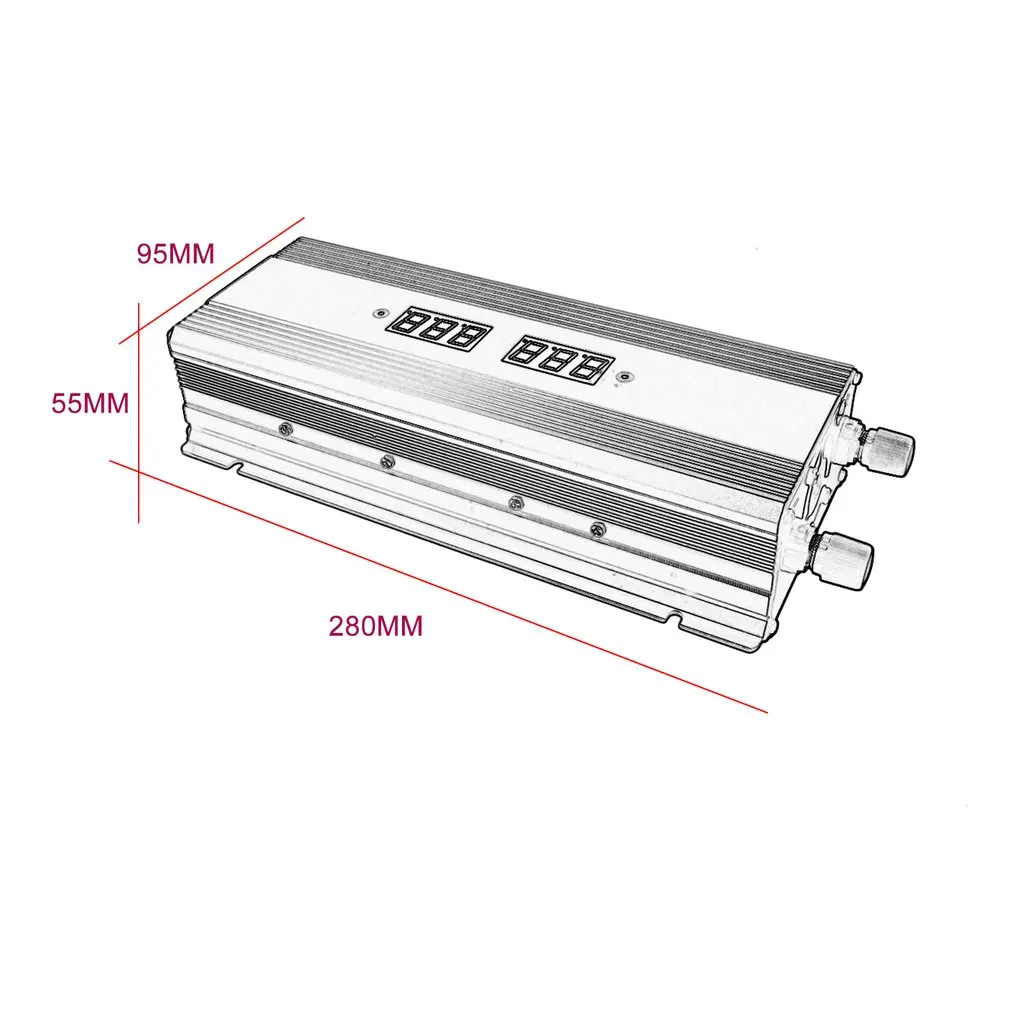 

2000W Professional Car Power Inverter DC12V To AC110V Aluminum Alloy Dual USB Converter High Conversion Converter