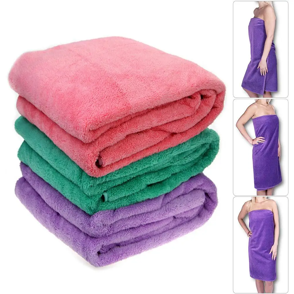 Микрофибра сплошной цвет утолщаются абсорбент мягкий большой длинное пляжное