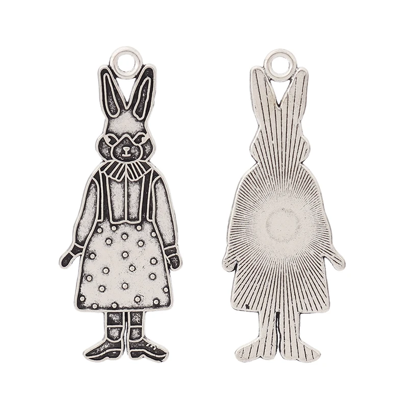 ZXZ 10 шт тибетские серебряные милые Подвески Кролик для ожерелья ювелирных
