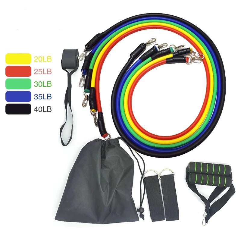 Эластичные Эспандеры 11 шт. оборудование для спортзала и фитнеса растягивающийся