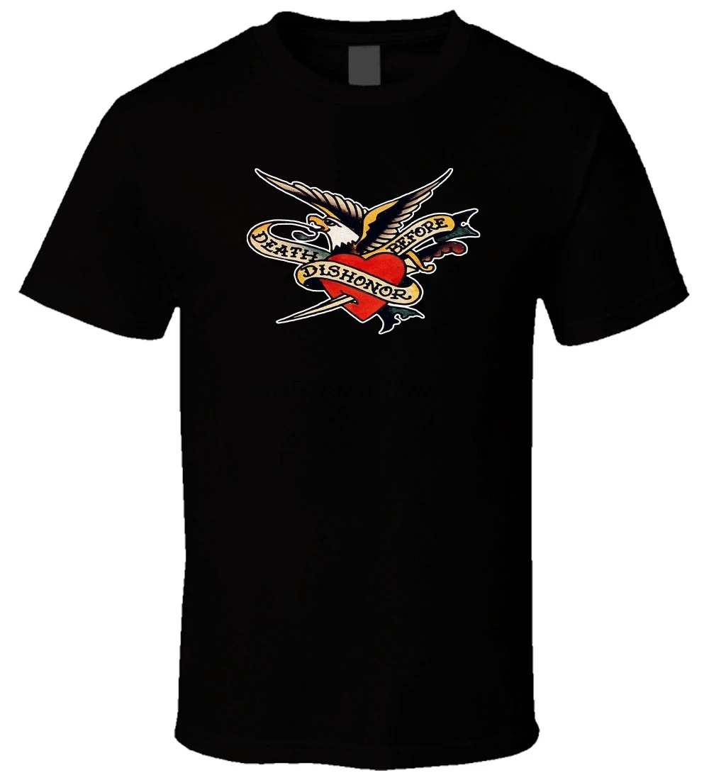 Sailor Jerry Tattoo Death Before Dishonor 4 Мужская футболка| |
